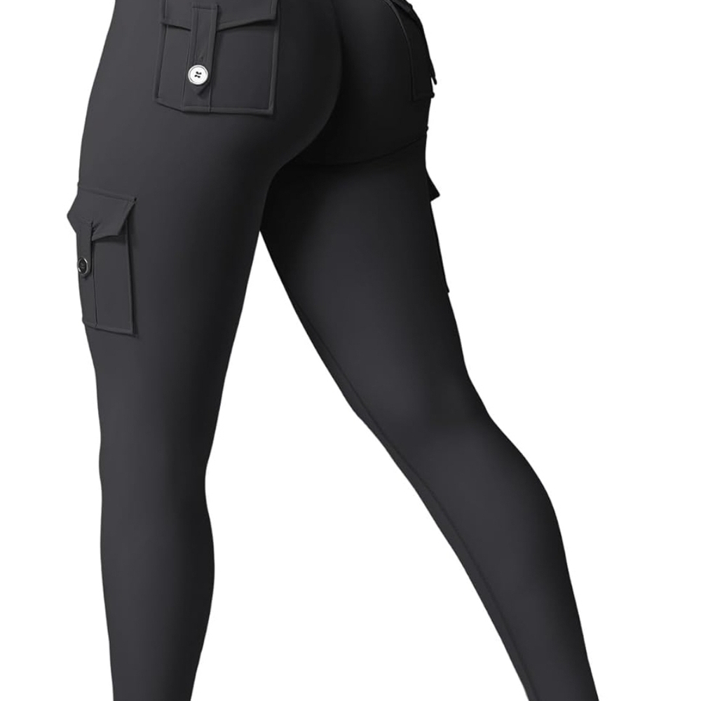 Black Cargo Pocket Leggings